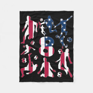 Number 8 Years Soccer 8th Birthday Fleece Blanket