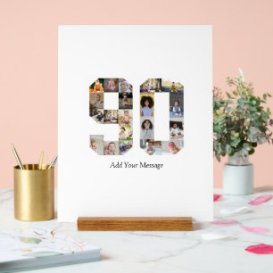 Number 90 Photo Collage Acrylic Sign