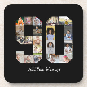 Number 90 Photo Collage Coaster