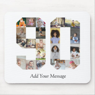 Number 90 Photo Collage Mouse Mat
