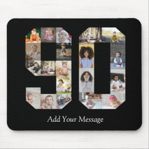 Number 90 Photo Collage Mouse Mat