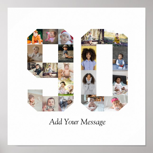 Number 90 Photo Collage Poster (Front)