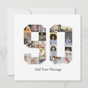 Number 90 Photo Collage Thank You Card