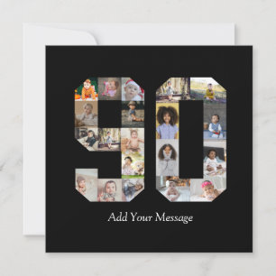 Number 90 Photo Collage Thank You Card