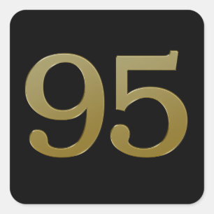 Number 95 Gold Square Sticker