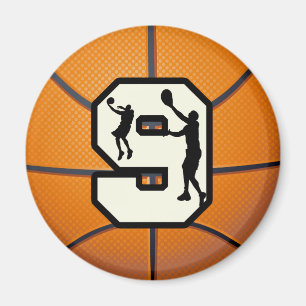 Number 9 Basketball and Player Magnet
