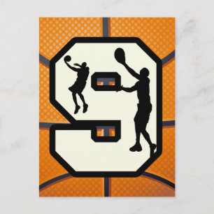 Number 9 Basketball and Player Postcard