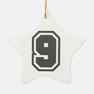 Number 9 ceramic tree decoration
