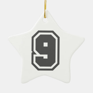 Number 9 ceramic tree decoration