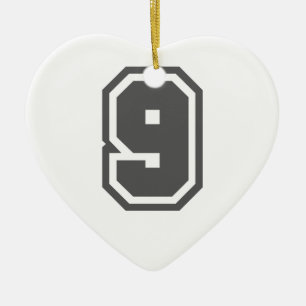 Number 9 ceramic tree decoration