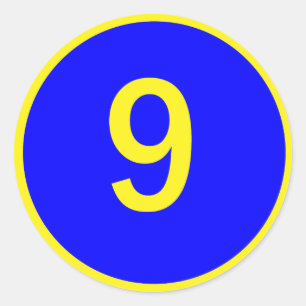 number 9 in a circle classic round sticker
