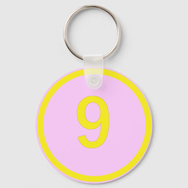 Number 9 in a circle key ring (Front)