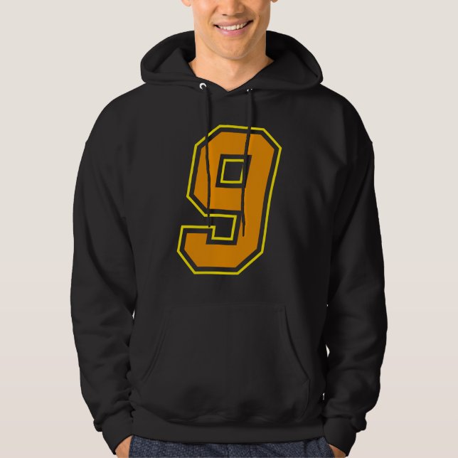 Number 9 In Orange Hoodie (Front)