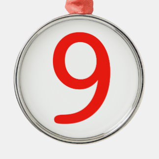Number 9 metal tree decoration