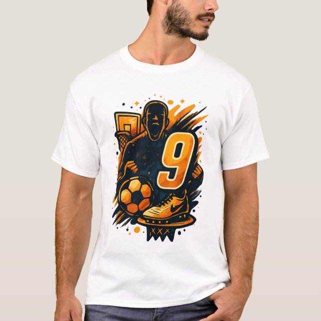 Number 9 Sports Energy Tee – Basketball & Soccer V (Front)