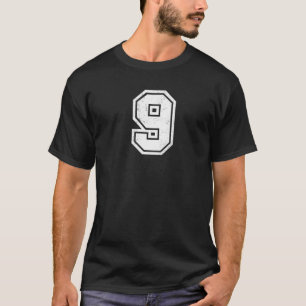 Number #9 Sports Jersey Birthday Age Lucky No Dist T-Shirt