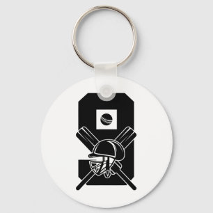 Number 9 Years Cricket 9th Birthday Key Ring