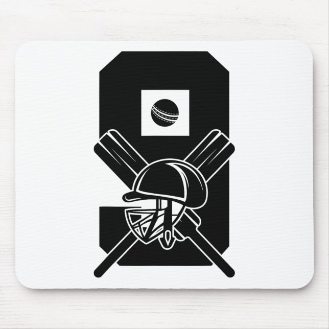 Number 9 Years Cricket 9th Birthday  Mouse Mat (Front)