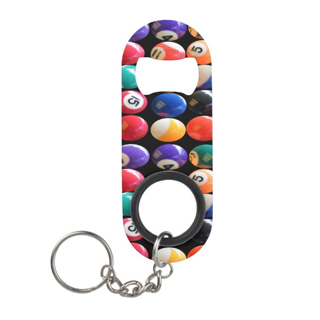 Number And Colored Eightballs Bottle Open Keyring (Front)