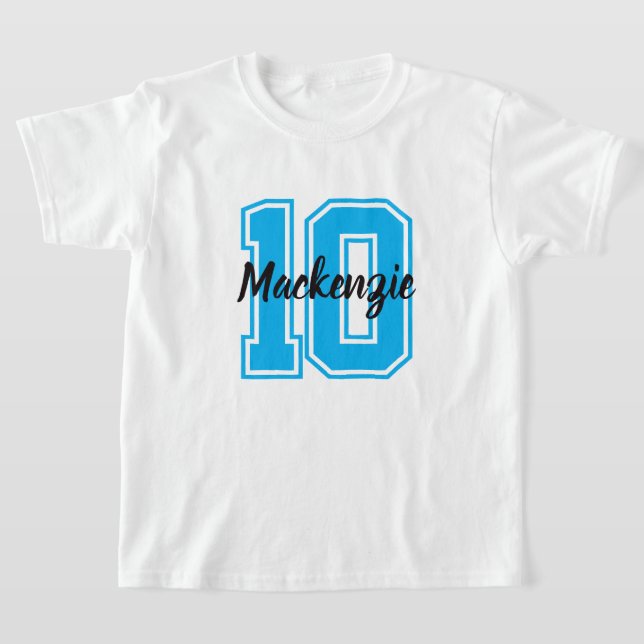 Number And Name Personalised  T-Shirt (Laydown)