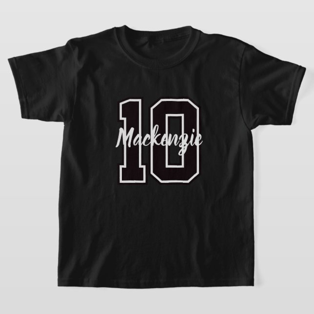 Number And Name Personalised  T-Shirt (Laydown)