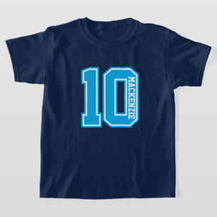 Number And Name Personalised Varsity  T-Shirt