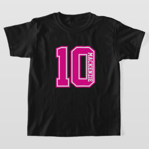 Number And Name Personalised Varsity  T-Shirt