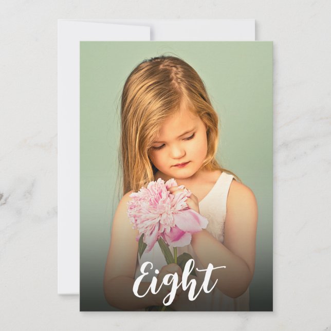 Number Birthday Boys Girls Number Photo Overlay Invitation (Front)