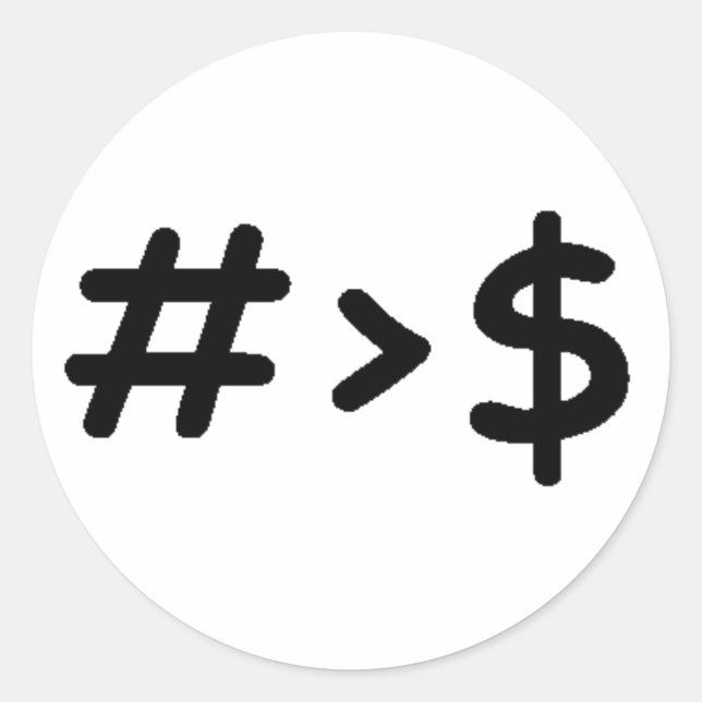 Number Classic Round Sticker (Front)