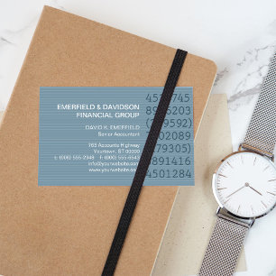 Number Columns Blue Pinstripe Accountant Business Card