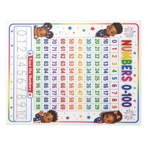 Number Counting-Tracing Practice Notepad