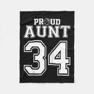 Number Custom Proud Basketball Aunt Personalise T Fleece Blanket