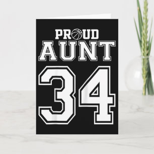 Number Custom Proud Basketball Aunt Personalize T  Card