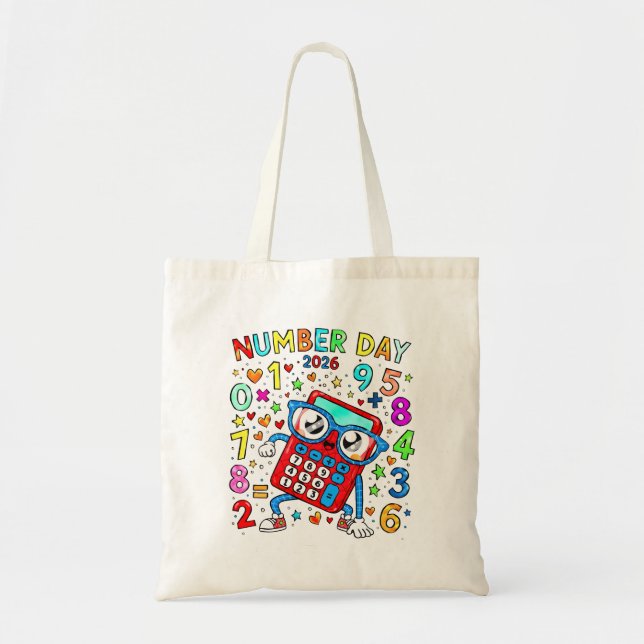 Number Day 2026 Calculator Math Tote Bag (Front)