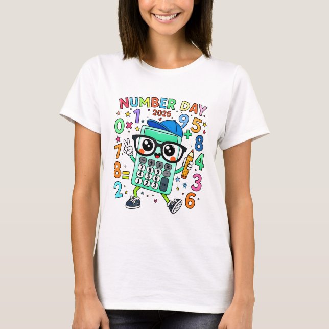 Number Day 2026 Cute Calculator Math T Shirt (Front)