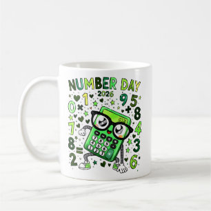 Number Day 2026 Green Maths Calculator Mug