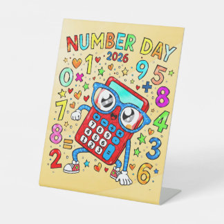 Number Day 2026 Maths Pedestal Sign for Schools