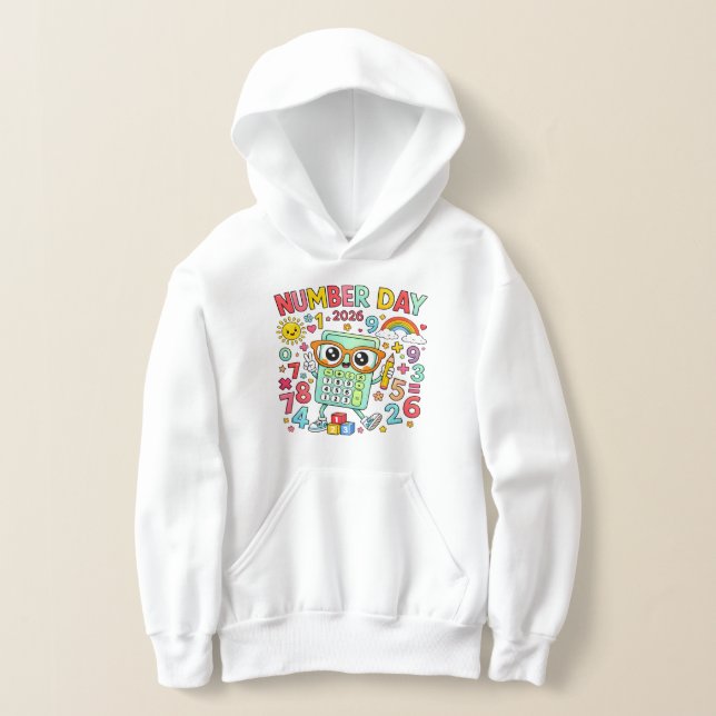 Number Day 2026 Owl Calculator Math Hoodie (Laydown)