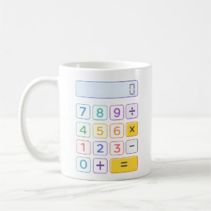 Number Day Colorful Calculator Math Design for Kid Coffee Mug