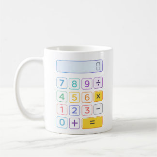 Number Day Colorful Calculator Math Design for Kid Coffee Mug