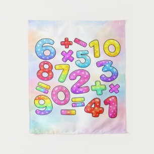 Number Day Colorful Math Numbers Design Tapestry
