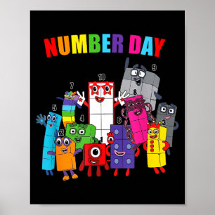 Number day colorful math numbers educational poster