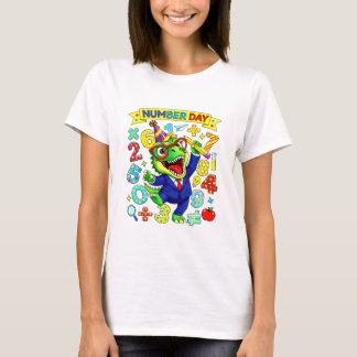 Number Day Dinosaur Math T Shirt for Kids