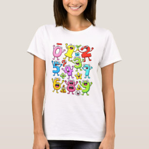 Number Day Funny Cartoon Numbers Math T Shirt
