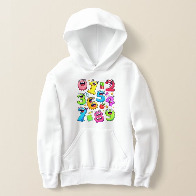 Number Day Funny Colorful Numbers Hoodie (Laydown)