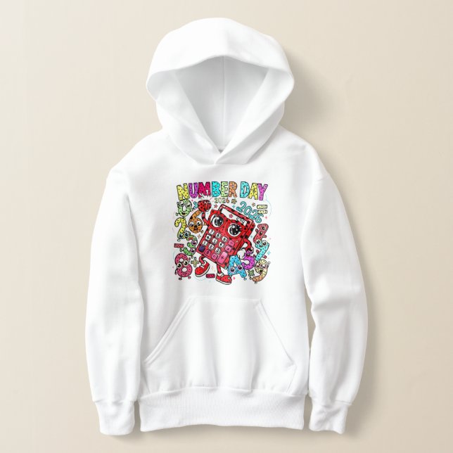 Number Day Hoodie for Kids UK Primary School Maths (Laydown)