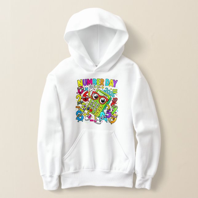 Number Day Kids Hoodie | Fun Maths School Hoodie (Laydown)