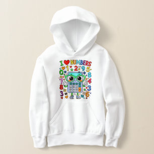 Number Day Kids Hoodie   I Love Numbers Maths