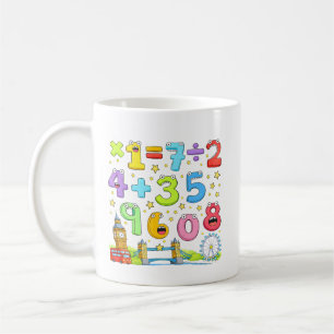 Number Day Math Equations Design for Kids Coffee Mug