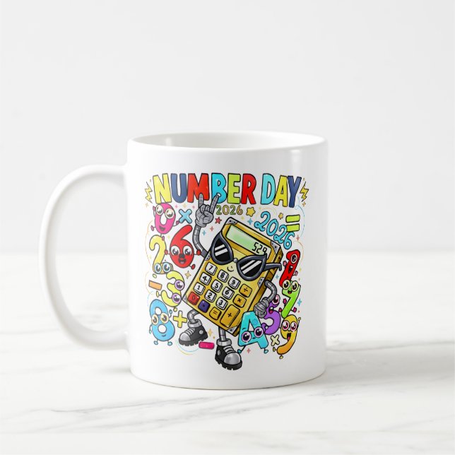 Number Day Maths Mug | Fun Calculator Design (Left)